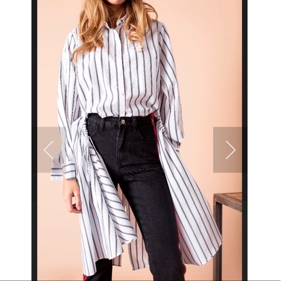 JOVONNA London Tops - RARE JOVONNA LONDON White Juno Striped Shirt SZ: 6